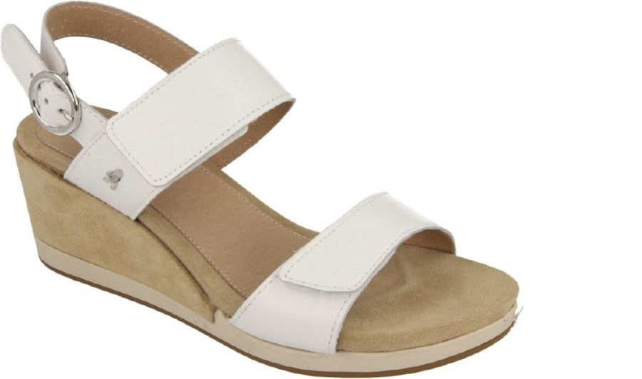 Benvado Sandalo Zeppa Alta | Kelly Bianco/Beige, Vitello Matt/Crosta